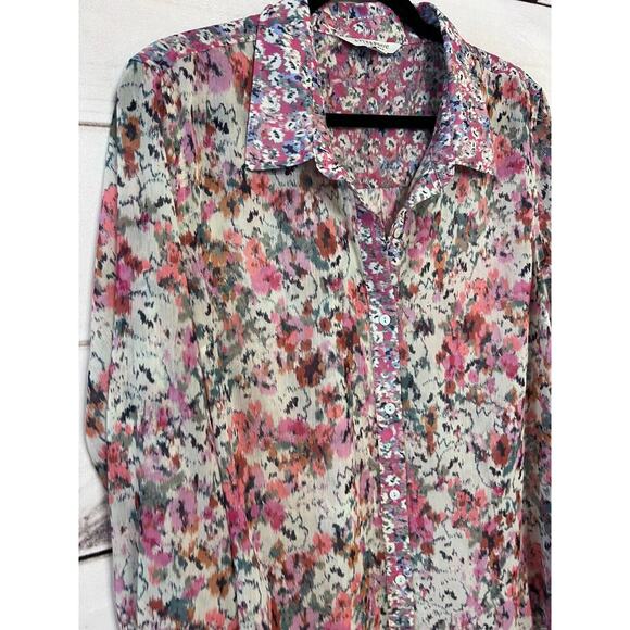 Liverpool Los Angeles Size LG Button Down Top Collar MultiColor - Picture 5 of 5